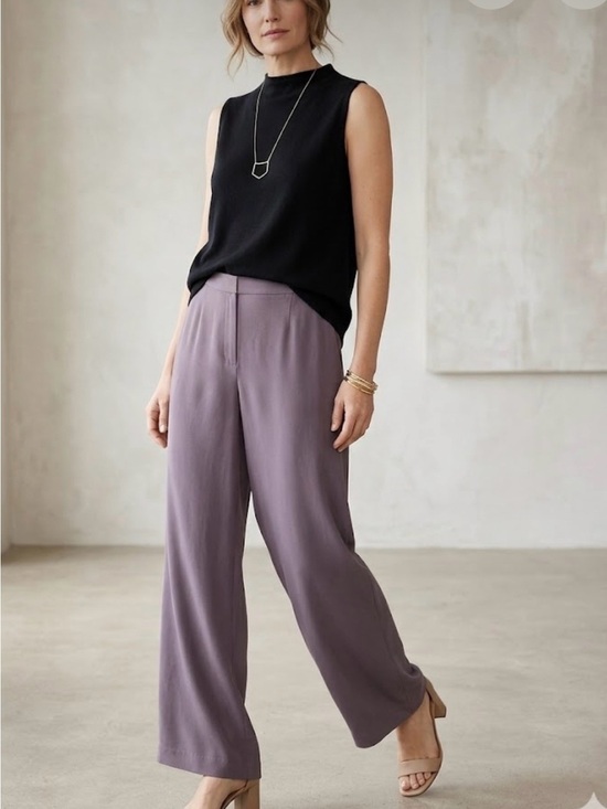 Eileen Fisher Pants - Eileen Fisher Silk Wide Leg Flowy Pants Size M